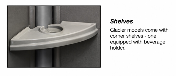 shelves with beverage holder